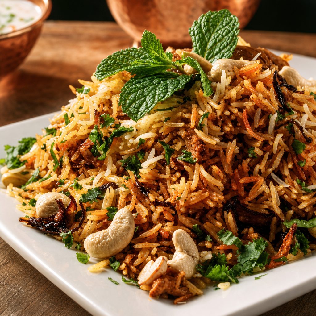 Vegetable biryani.